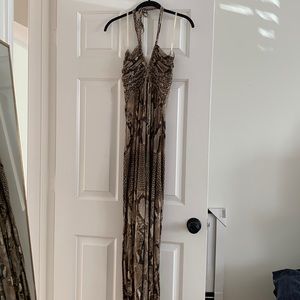 Sky snakeskin halter maxi dress